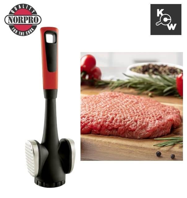 ที่ทุบเนื้อสแตนเลส 3 หัว Norpro 7036 สีแดงดำ